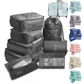 LAJVERO 8-piece travel packing cube set in black