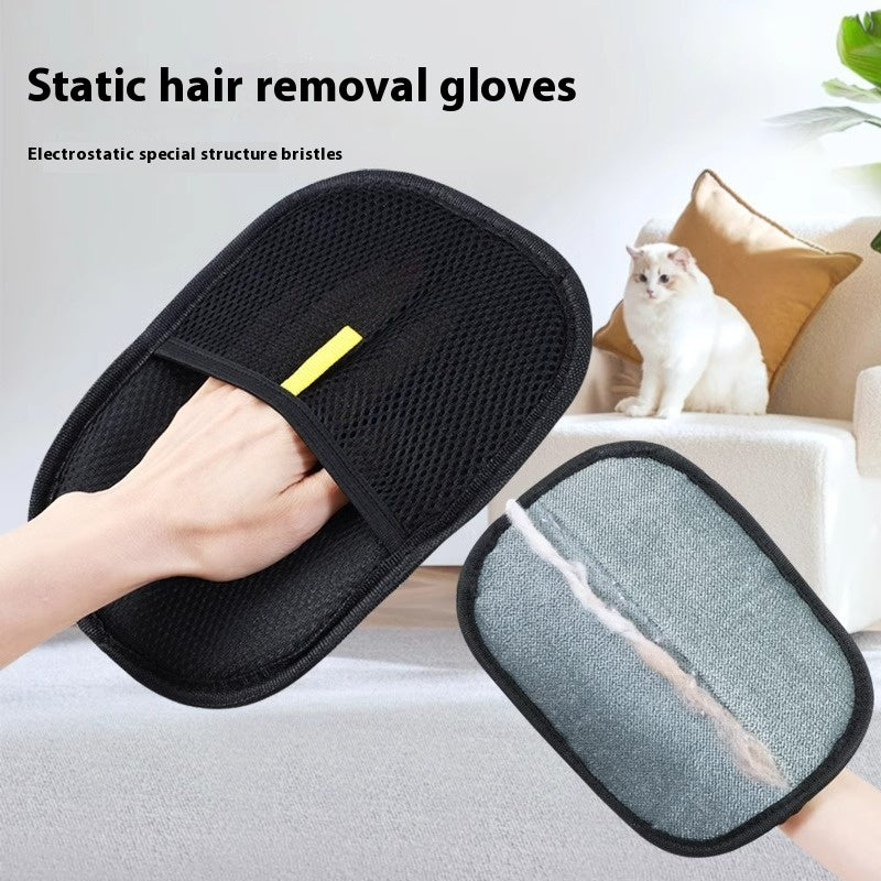 Dual-sided pet hair remover mitt